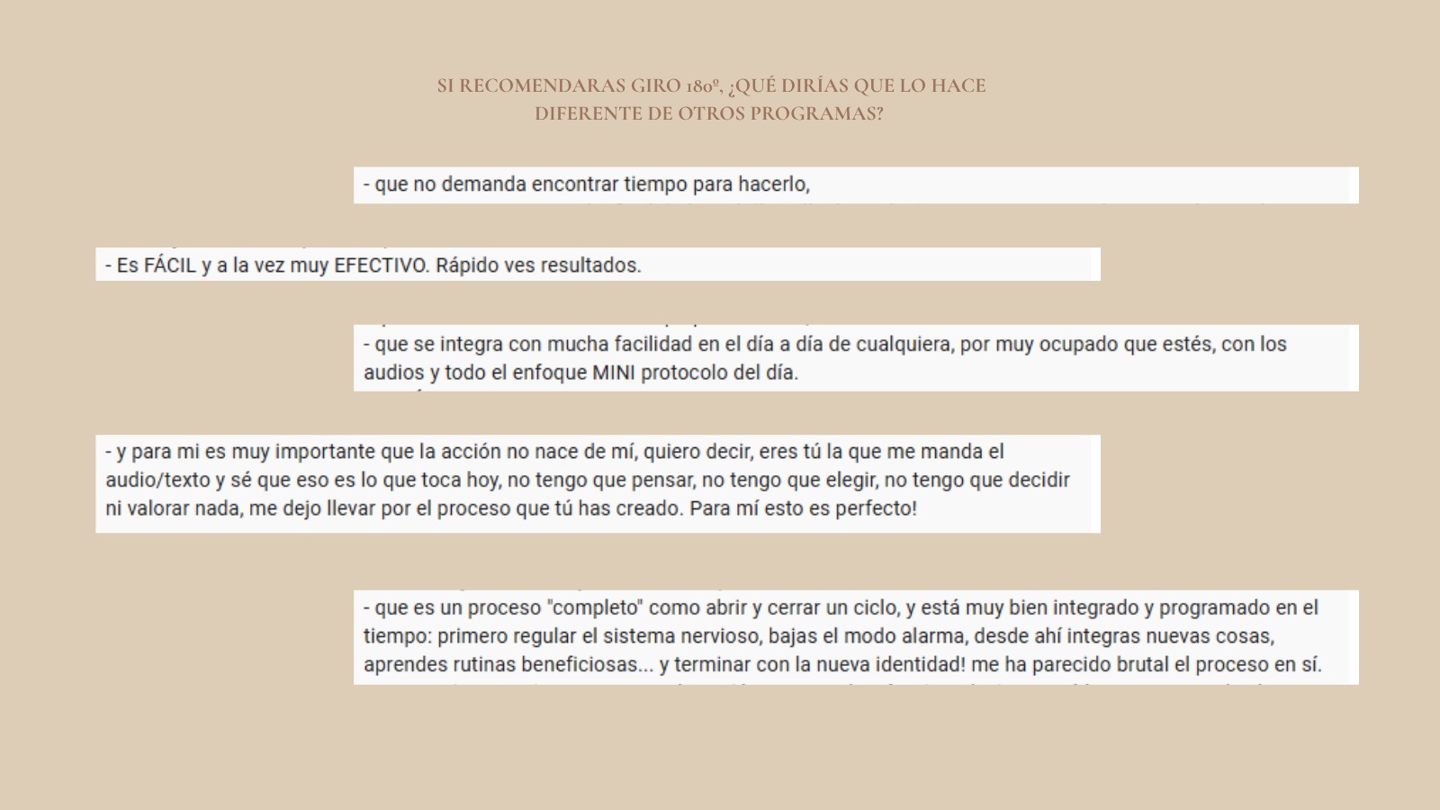 Testimonio de participante de Giro 180º